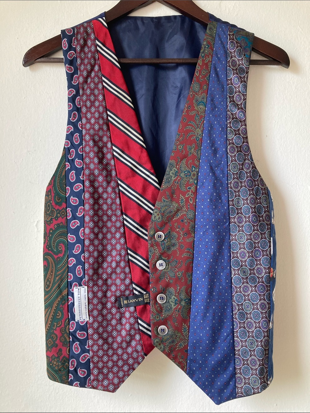 Handmade Upcycled Ties Patchwork Vest Men’s Women’s Unisex M